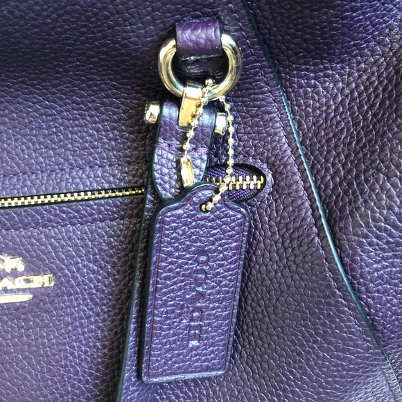Coach Prairie Pebble Leather Satchel Bag Plumb/Purple EUC - Picture 8 of 11